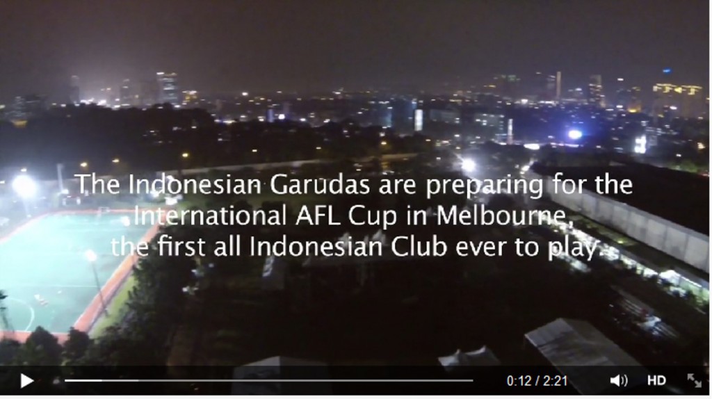 The Indonesian Garudas have released a promo video in the lead up to the AFL's 2014 International Cup. Click to play.