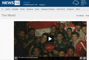 ABC TV reports on AFL Asia.
